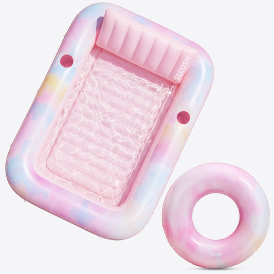 SLOOSH Pink Tie-dye Bliss-State Tanning Pool with Ring Best Bundle
