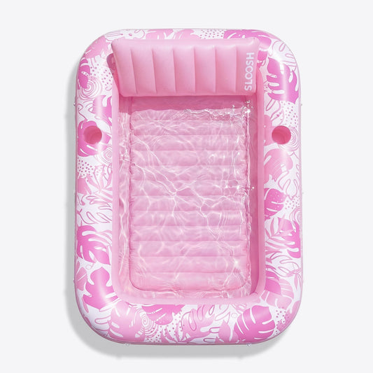 SLOOSH Inflatable Tanning Pool Lounger Float, Blushing Pink L, 70" x 46"