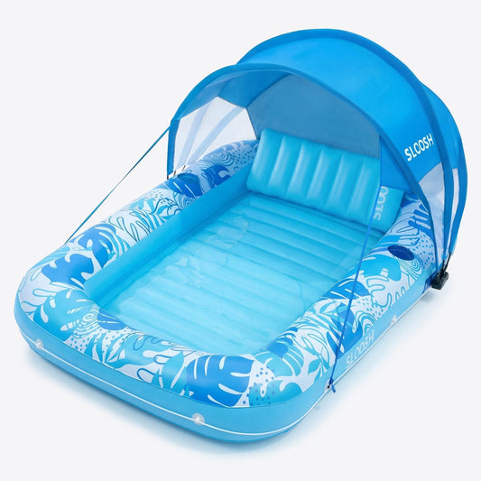 SLOOSH 70" x 46" Blue Tanning Pool with Canopy