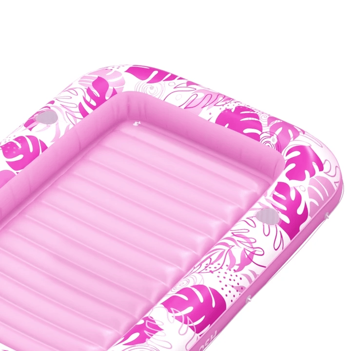 SLOOSH Inflatable Tanning Pool Lounger Float, Oatmeal White XL, 85" x 57"