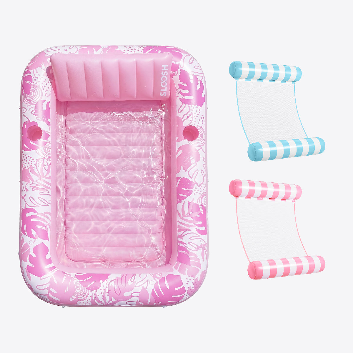 Create Your Own Backyard Summer Escape ☀️85" Pink Tanning Pool + Float Hammock Bundle — Perfect For Relaxing With Your Best Friend