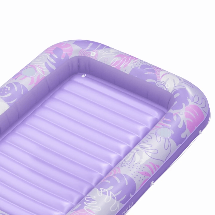 SLOOSH Inflatable Tanning Pool Lounger Float, Pink Marble, 70" x 46"