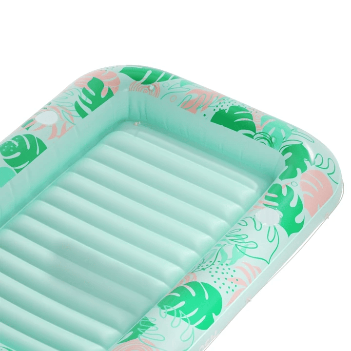 SLOOSH Inflatable Tanning Pool Lounger Float, Pink Marble, 70" x 46"