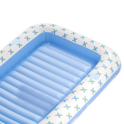 SLOOSH Inflatable Tanning Pool Lounger Float, Blue Breezestar, 70" x 46"