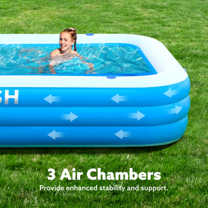Inflatable Swimming Pool with Seats 120" x 72" x 22"