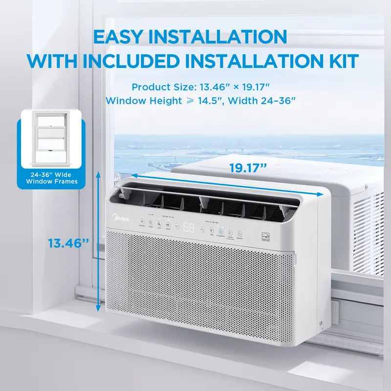 Midea 6K/8K/10K/12K BTU U Shaped Smart Inverter Window Air Conditioner, 2026 Version