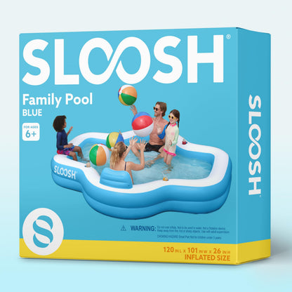 Inflatable Swimming Pool with Seats, 120" x 101" x 26"