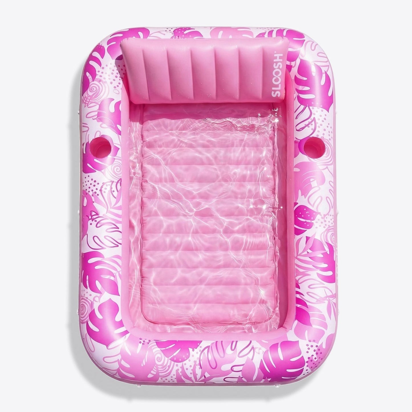 SLOOSH Inflatable Tanning Pool Lounger Float, Oatmeal White XL, 85" x 57"