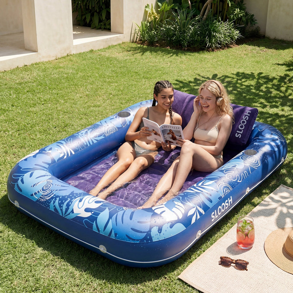 Dark Blue 85" Tanning Pool with Float Hammock Best Friend Choice Bundle