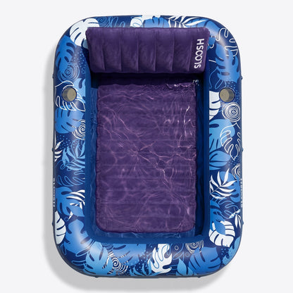 SLOOSH Inflatable Tanning Pool Lounger Float – XL 85"x57" , Cyan White