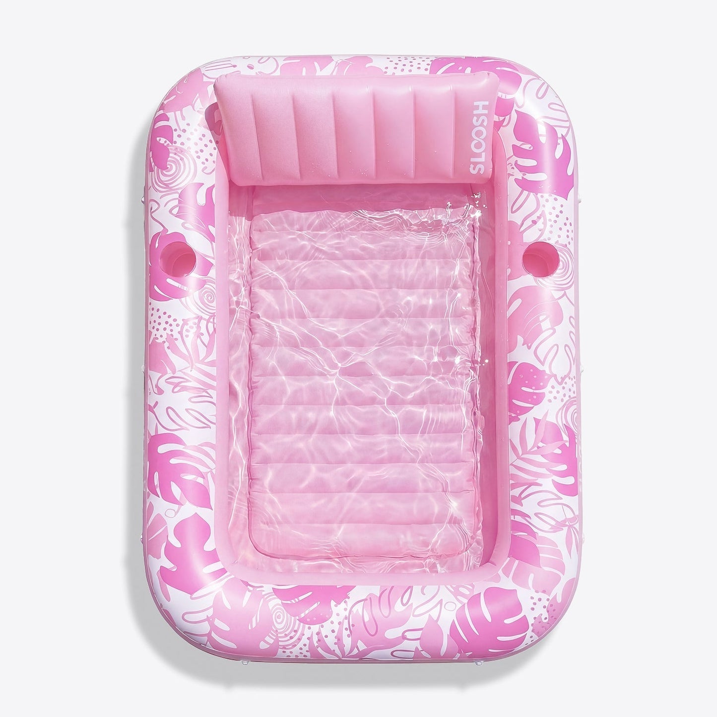 SLOOSH Inflatable Tanning Pool Lounger Float, Blushing Pink L, 70" x 46"
