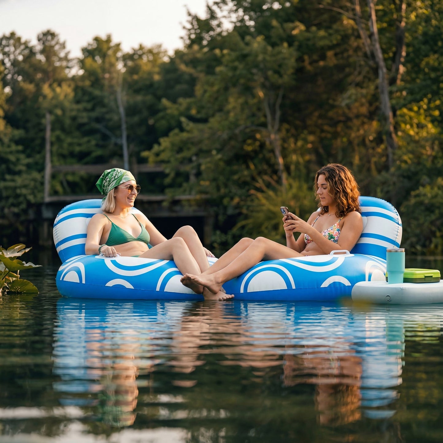 SLOOSH Inflatable Pool Floats Chair with Big Backrest, Pink, 42"