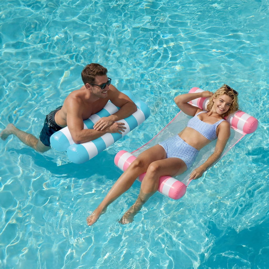 Blue 85" Tanning Pool with Float Hammock Best Friend Choice Bundle
