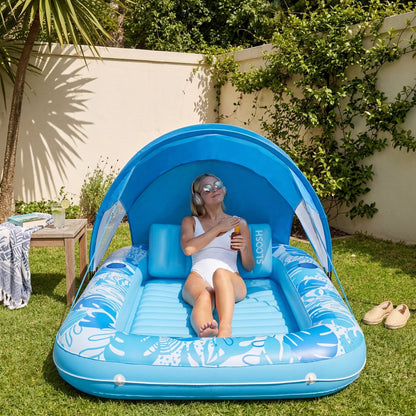 SLOOSH 70" x 46" Blue Tanning Pool with Canopy