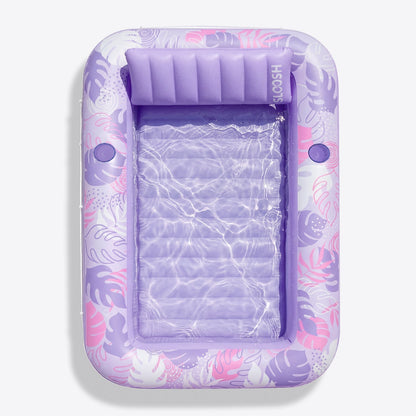 SLOOSH Inflatable Tanning Pool Lounger Float, Pink Marble, 70" x 46"