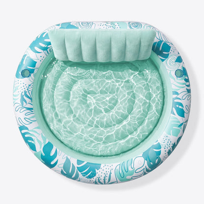 SLOOSH Inflatable Round Float  Float Tanning Pool, Blue, 72" x 65"