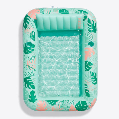 SLOOSH Inflatable Tanning Pool Lounger Float, Pink Marble, 70" x 46"