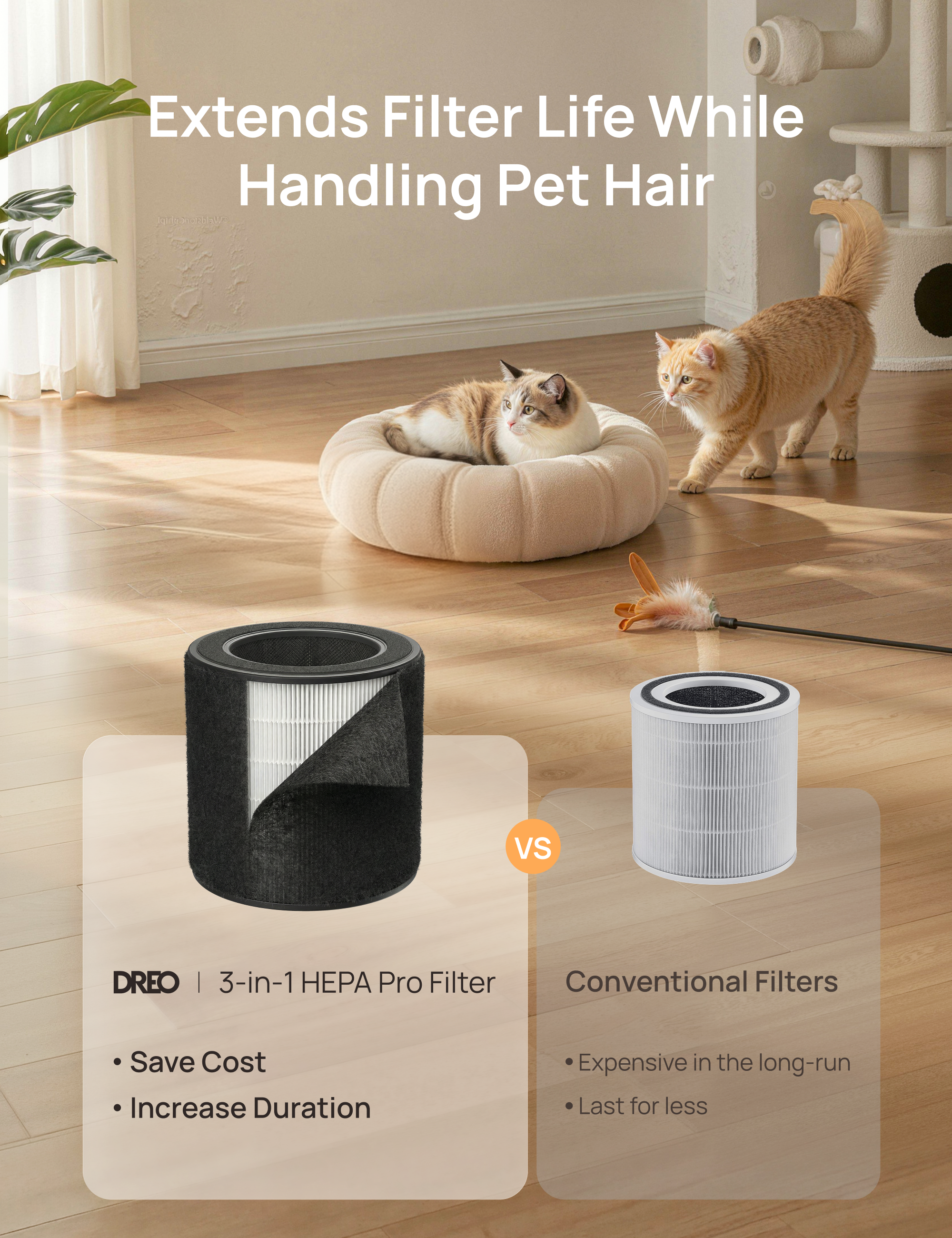 Air Purifier 3-in-1 HEPA Pro Filter For 539AS/530S Silver/Black/Starlight