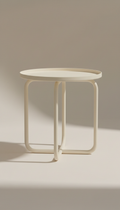 Ivory Glow Powder-Coated Aluminum Side Table