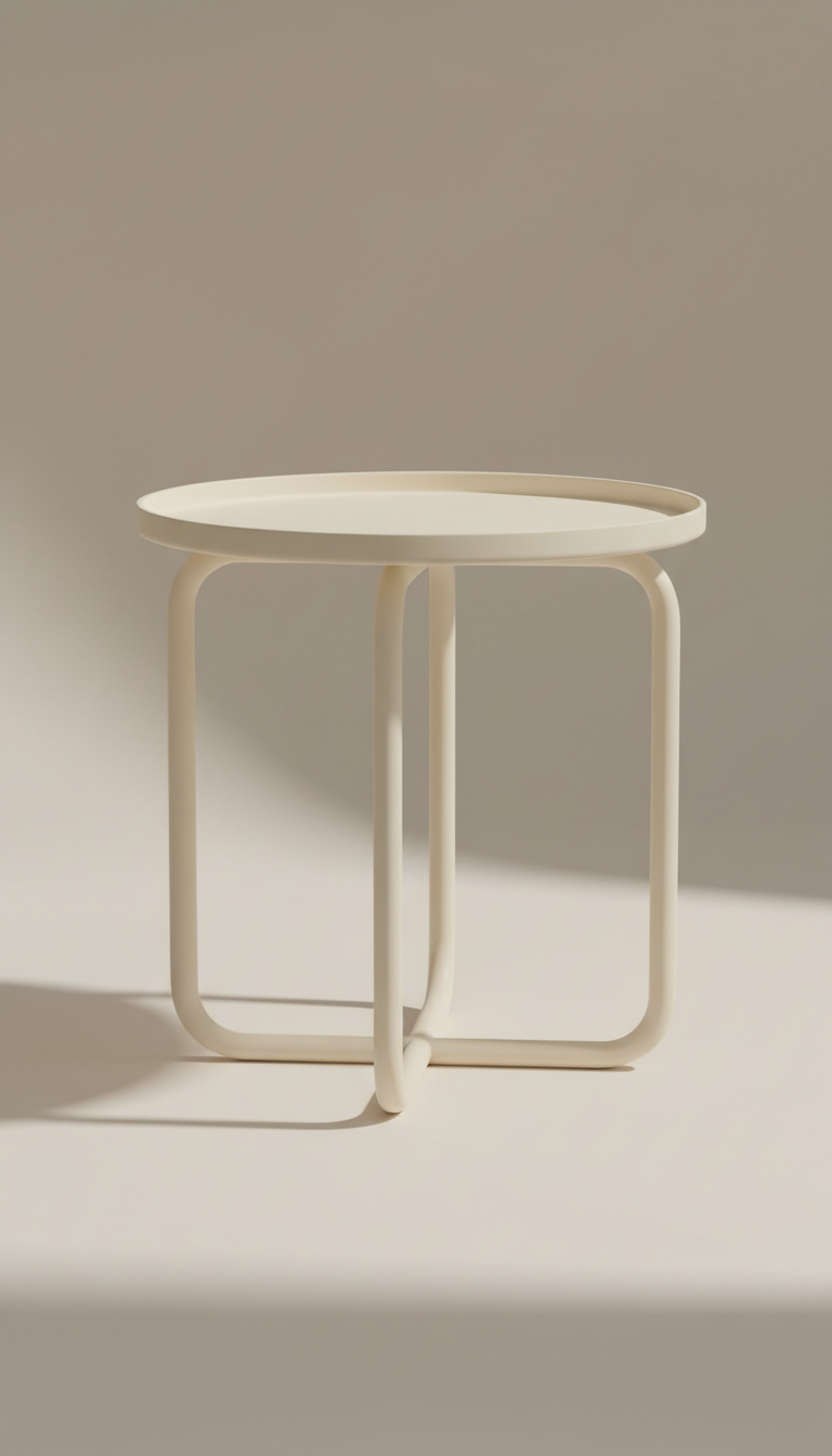 Ivory Glow Powder-Coated Aluminum Side Table