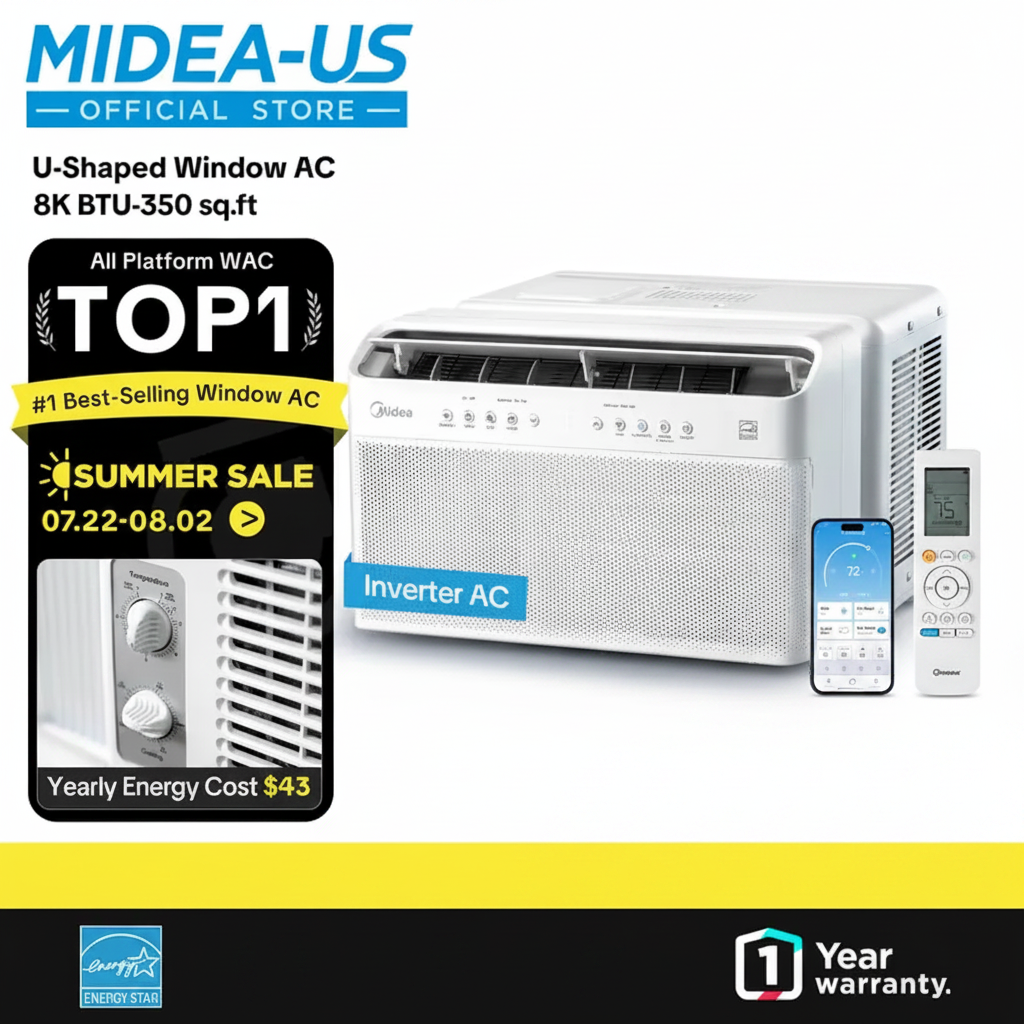 Midea U-Shaped Window Air Conditioner promotional image
